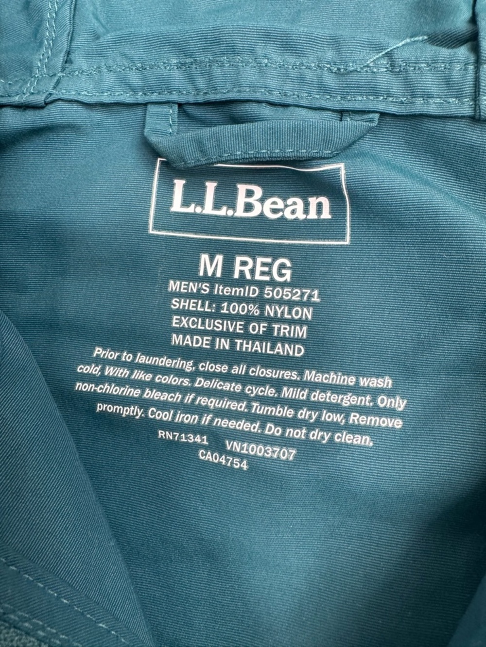 L.L. Bean Teal, Blue, Olive & Rust Colorblock Hooded Anorak - Picture 2 of 4